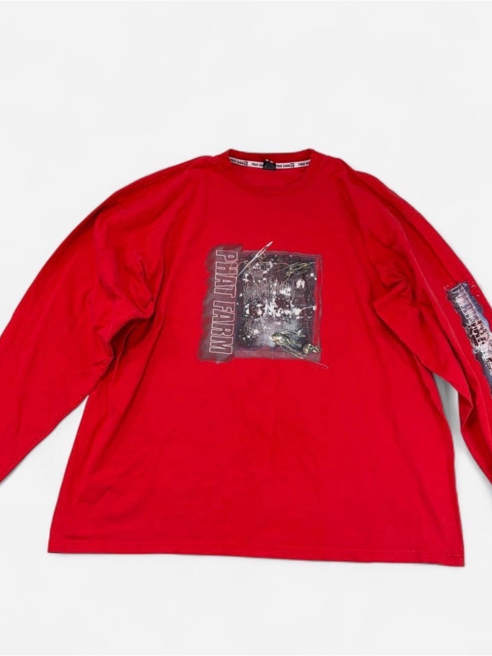 Phat Farm Red Long Sleeve Graphic Shirt Men’s 2XL Hip Hop Streetwear